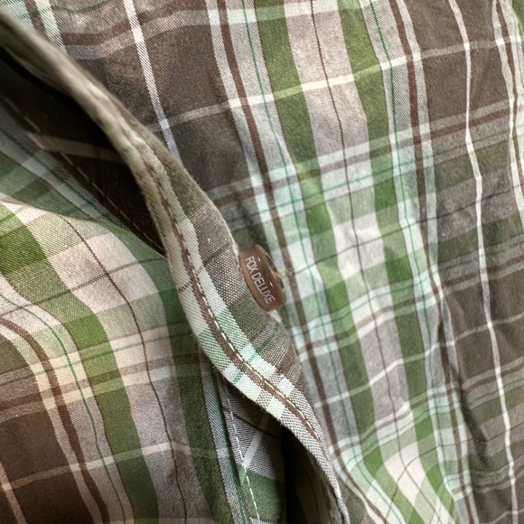 Fox Racing Men's Casual Green and Brown Plaid Shirt SZ XXL - Picture 8 of 11